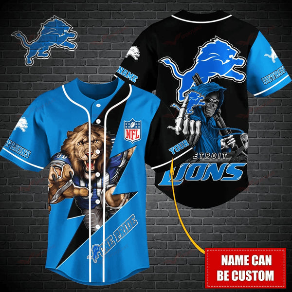 Detroit Lions Personalized Baseball Jersey 044