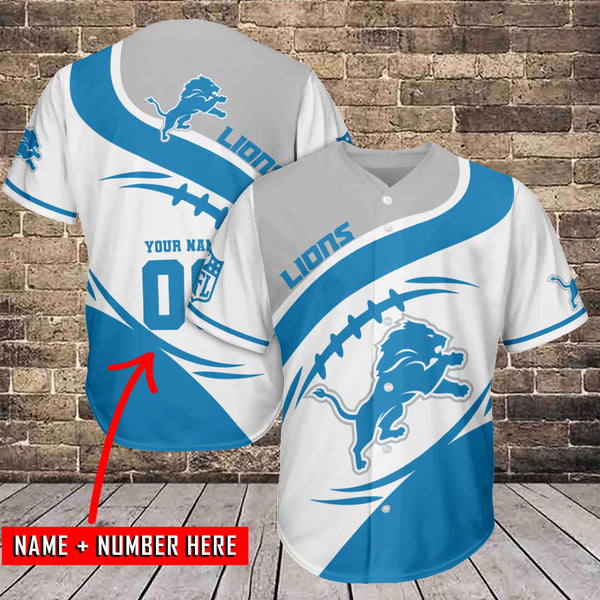 Detroit Lions Personalized Baseball Jersey 043