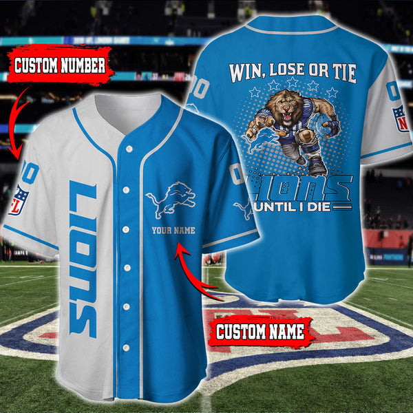 Detroit Lions Personalized Baseball Jersey 039
