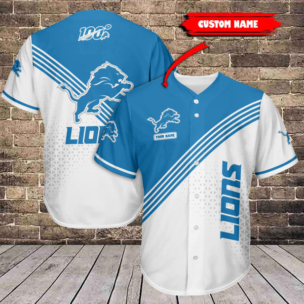 Detroit Lions Personalized Baseball Jersey 038