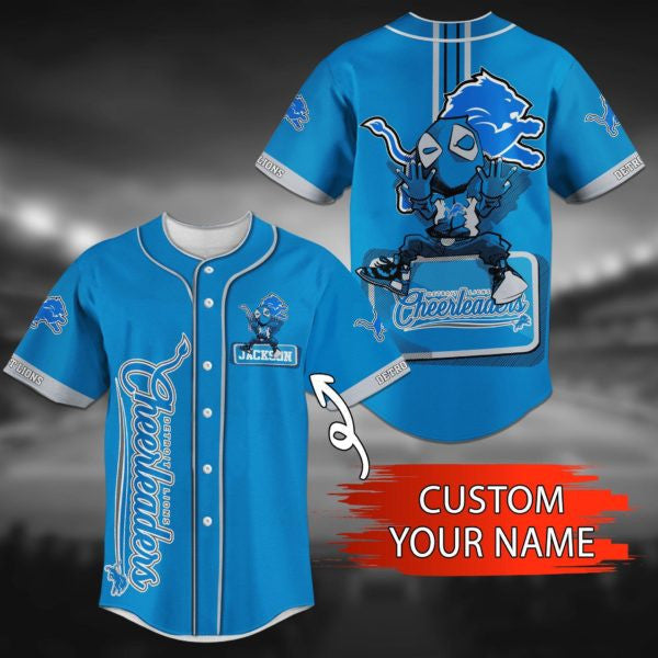 Detroit Lions Personalized Baseball Jersey 036