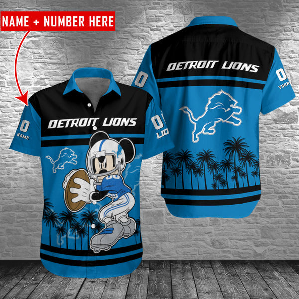 Detroit Lions 2 (58) Personalized Hawaiian Button down shirt