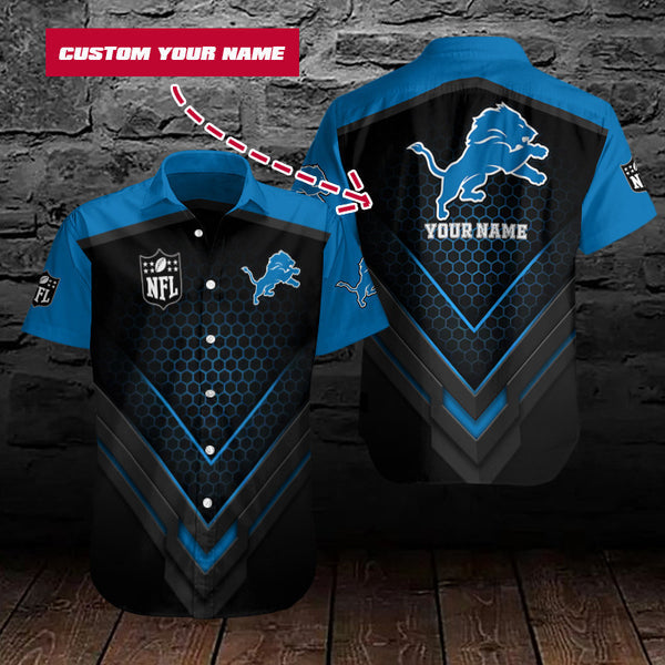 Detroit Lions 2 (56) Personalized Hawaiian Button down shirt