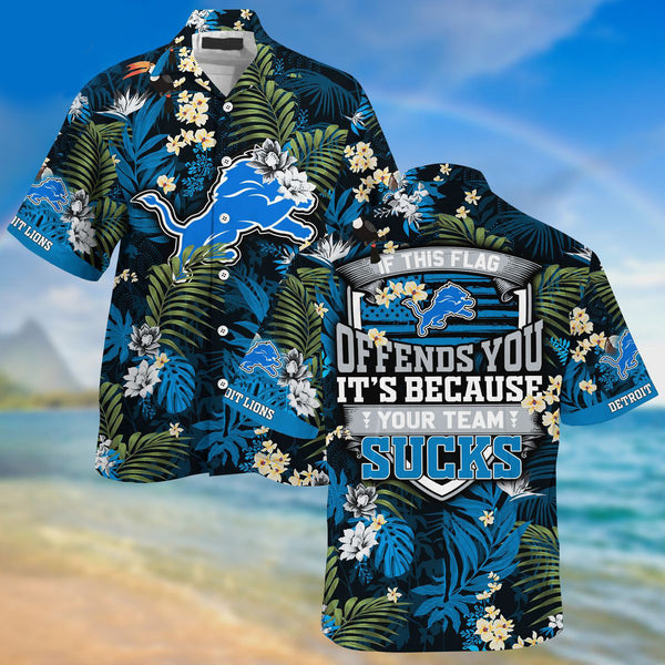 Detroit Lions 2 (51) Personalized Hawaiian Button down shirt