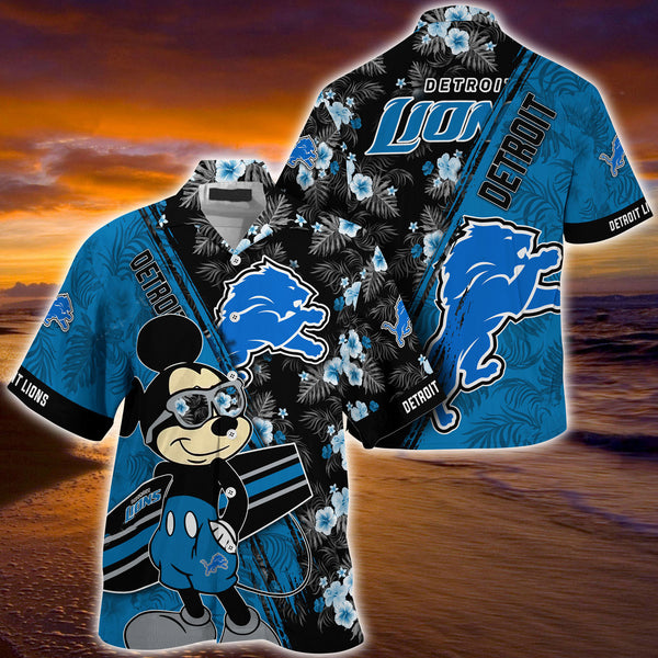 Detroit Lions 2 (50) Personalized Hawaiian Button down shirt
