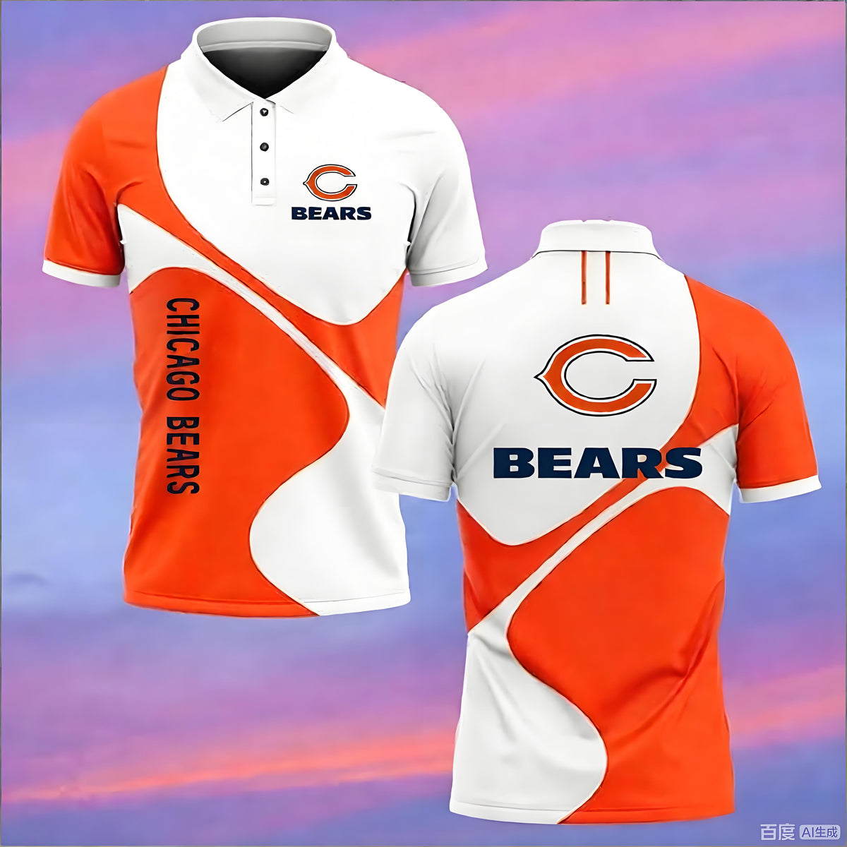Chicago Bears Personalized Adult Polo Shirt 005