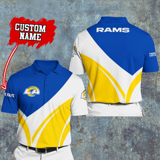 Los Angeles Rams Personalized Adult Polo Shirt 012