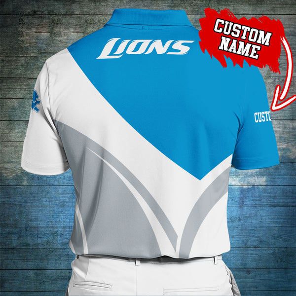 Detroit Lions Personalized Adult Polo Shirt 012