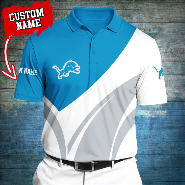 Detroit Lions Personalized Adult Polo Shirt 012