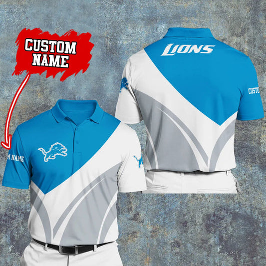 Detroit Lions Personalized Adult Polo Shirt 012