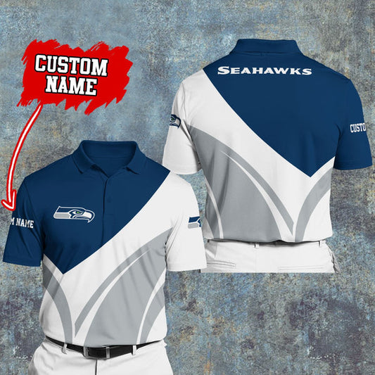Seattle Seahawks Personalized Adult Polo Shirt 012
