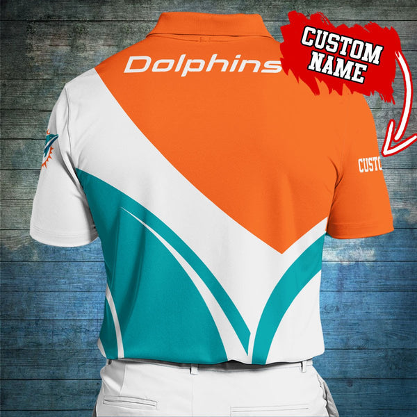 Miami Dolphins Personalized Adult Polo Shirt 012