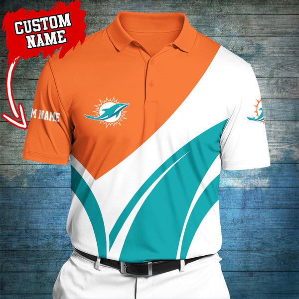 Miami Dolphins Personalized Adult Polo Shirt 012