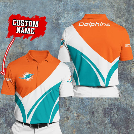Miami Dolphins Personalized Adult Polo Shirt 012