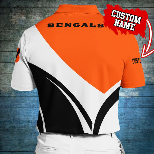 Cincinnati Bengals Personalized Adult Polo Shirt 012