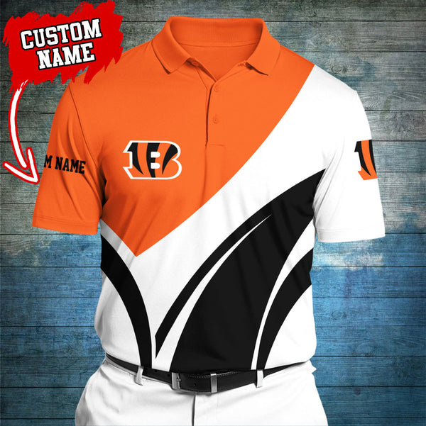 Cincinnati Bengals Personalized Adult Polo Shirt 012