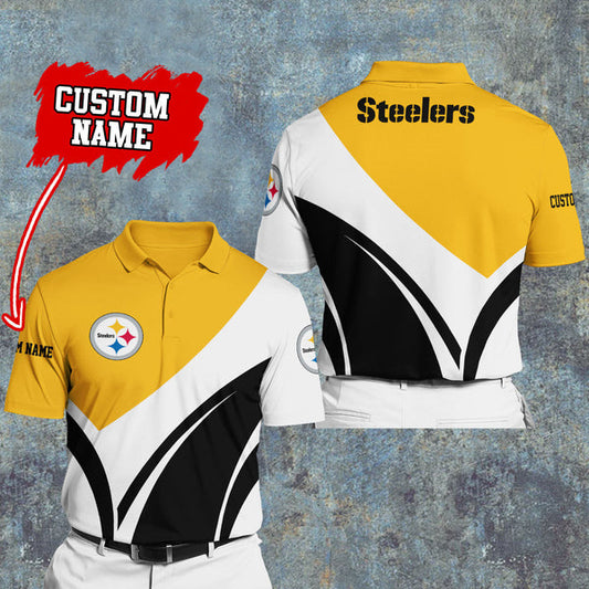 Pittsburgh Steelers Personalized Adult Polo Shirt 012