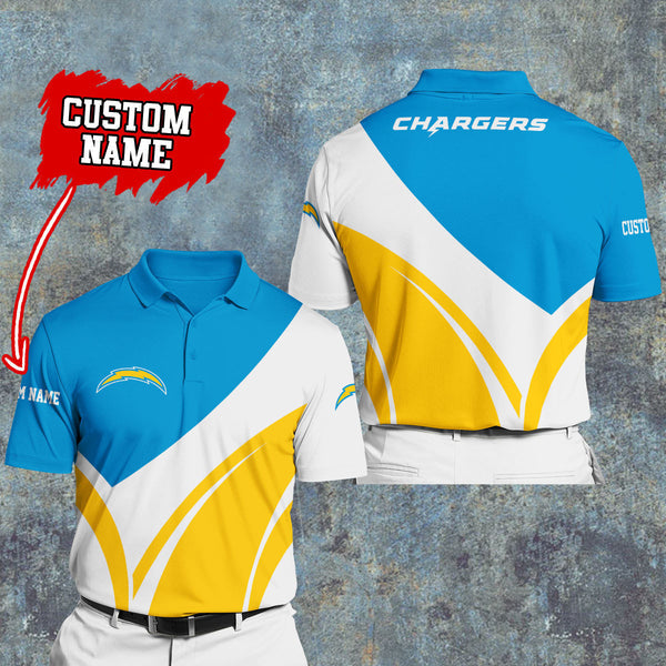 Los Angeles Chargers Personalized Adult Polo Shirt 012