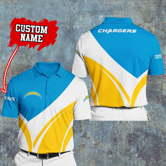 Los Angeles Chargers Personalized Adult Polo Shirt 012
