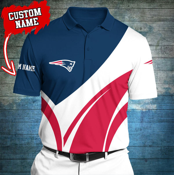 New England Patriots Personalized Adult Polo Shirt 012
