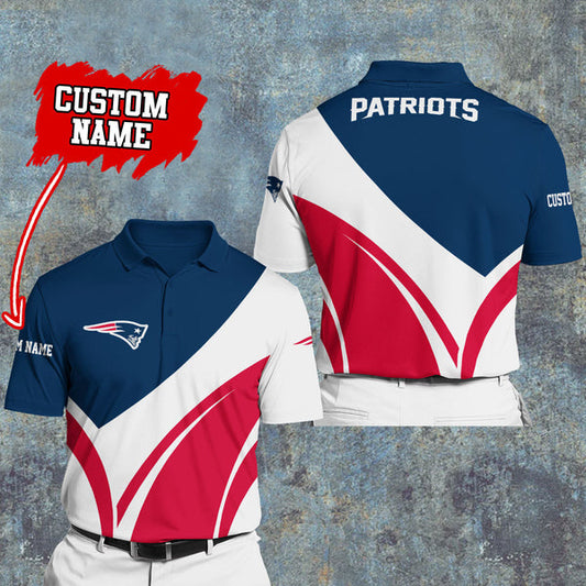 New England Patriots Personalized Adult Polo Shirt 012