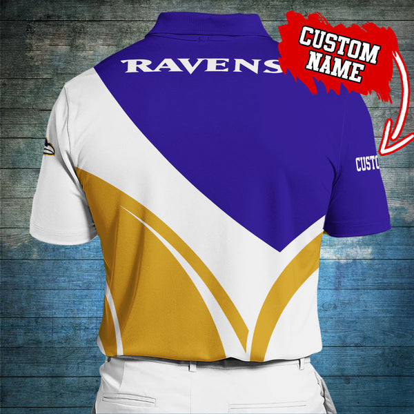 Baltimore Ravens Personalized Adult Polo Shirt 012