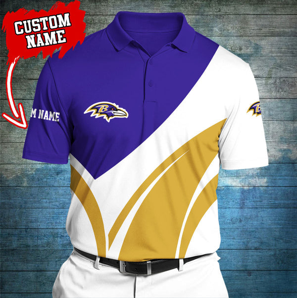 Baltimore Ravens Personalized Adult Polo Shirt 012