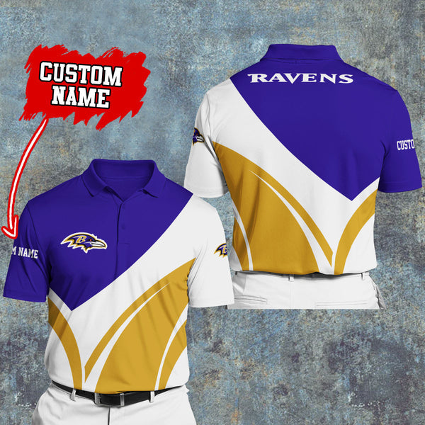Baltimore Ravens Personalized Adult Polo Shirt 012