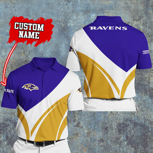 Baltimore Ravens Personalized Adult Polo Shirt 012
