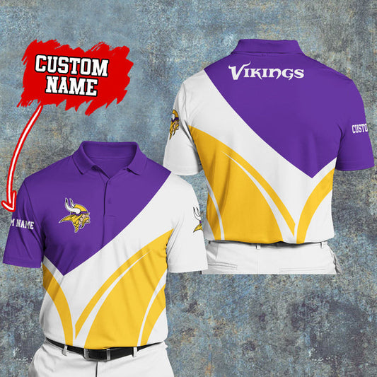 Minnesota Vikings Personalized Adult Polo Shirt 012