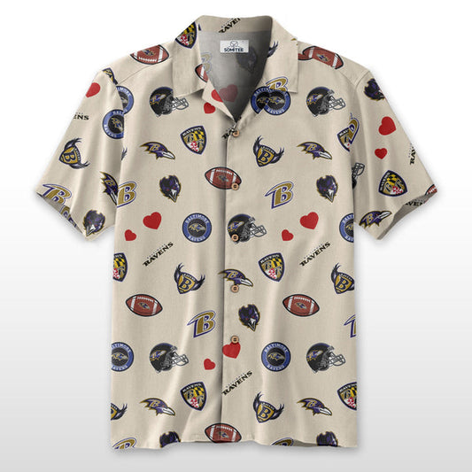 Baltimore Ravens 2 (44) Personalized Hawaiian Button down shirt