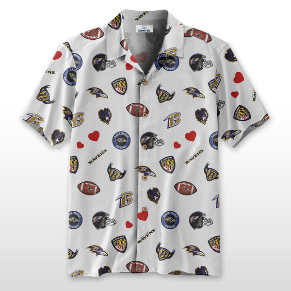 Baltimore Ravens 2 (44) Personalized Hawaiian Button down shirt