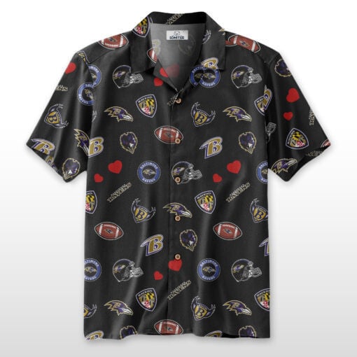 Baltimore Ravens 2 (44) Personalized Hawaiian Button down shirt