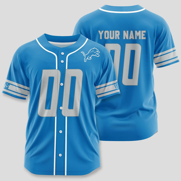 Detroit Lions Personalized Baseball Jersey 045