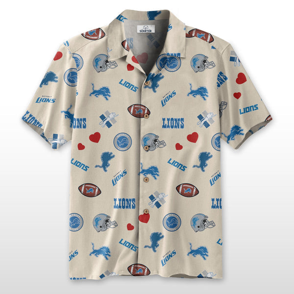 Detroit Lions 2(53) Personalized Hawaiian Button down shirt