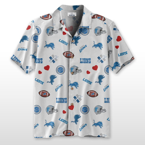 Detroit Lions 2(53) Personalized Hawaiian Button down shirt
