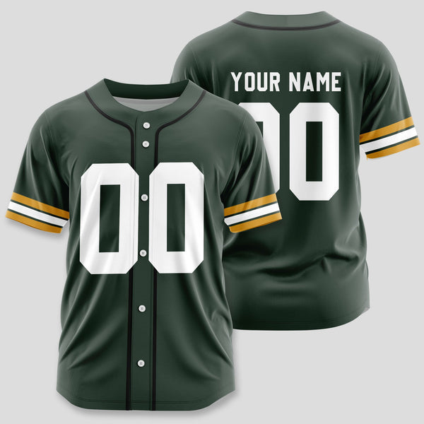 Green Bay Packers Personalized Baseball Jersey 002