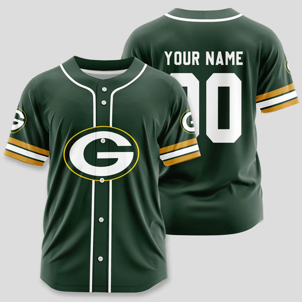 Green Bay Packers Personalized Baseball Jersey 024