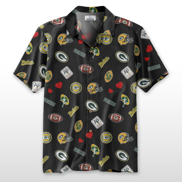 Green Bay Packers 2 (8) Personalized Hawaiian Button down shirt