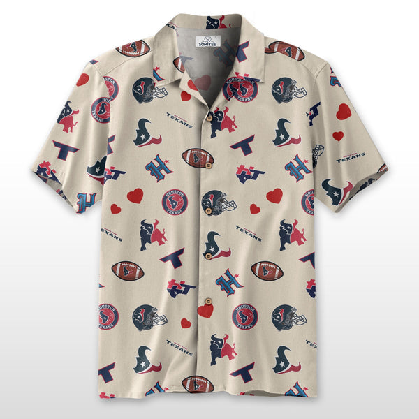 Houston Texans 2 (5) Personalized Hawaiian Button down shirt