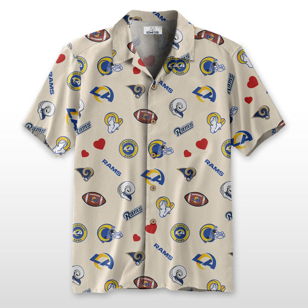 Los Angeles Rams 2 (3) Personalized Hawaiian Button down shirt