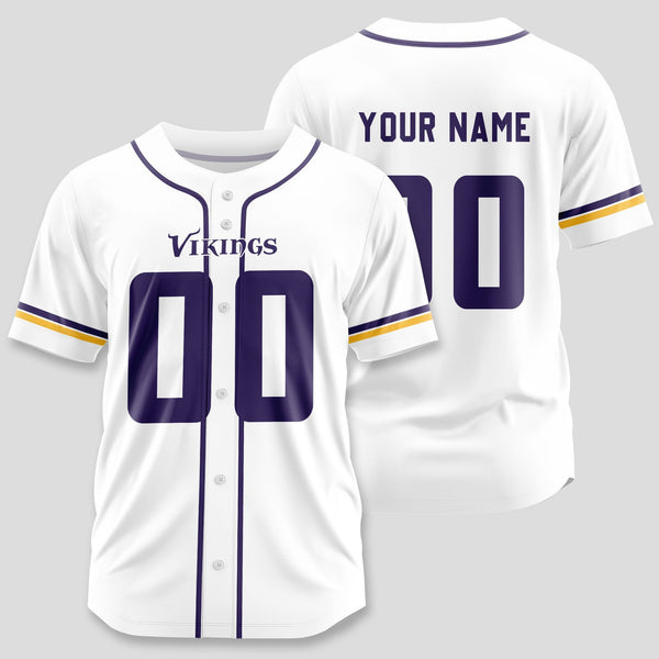 Minnesota Vikings Personalized Baseball Jersey 013
