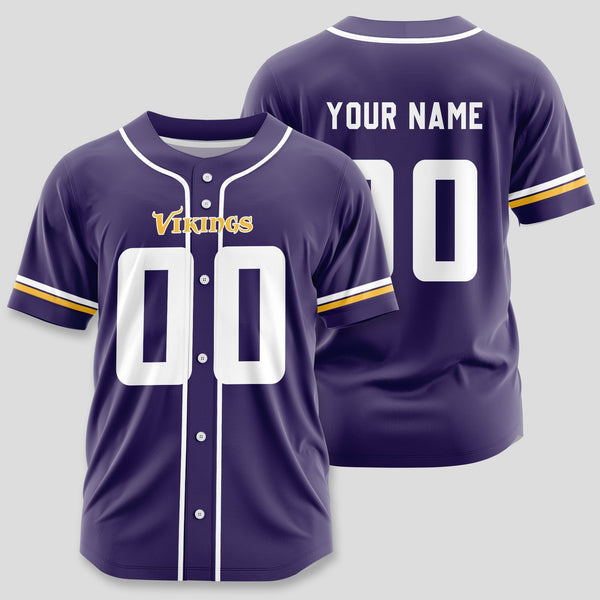 Minnesota Vikings Personalized Baseball Jersey 012