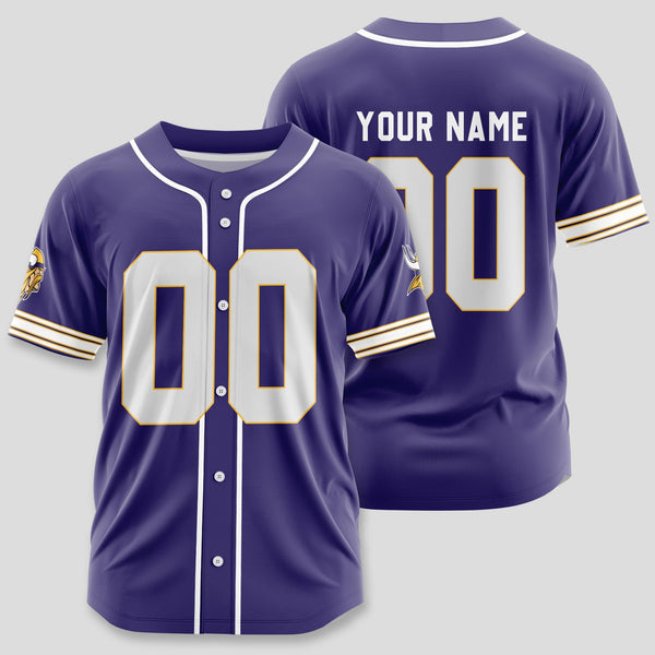 Minnesota Vikings Personalized Baseball Jersey 014