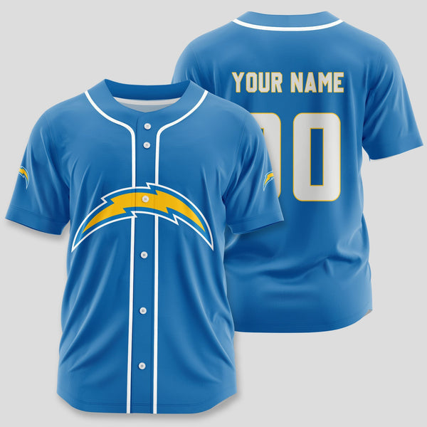 Los Angeles Chargers Personalized Baseball Jersey 005