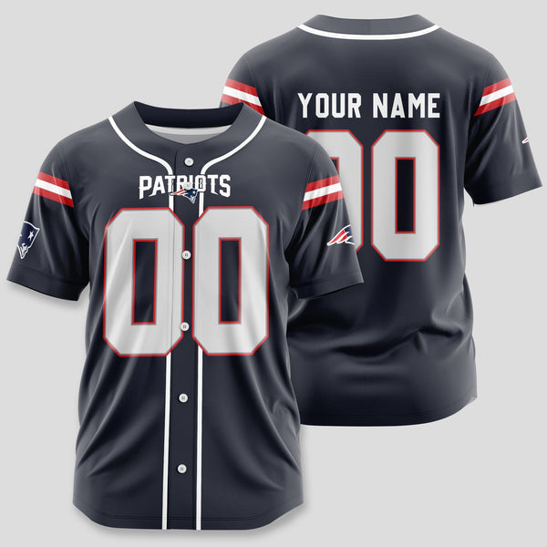New England Patriots Personalized Baseball Jersey 002