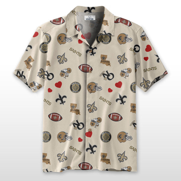 New Orleans Saints 2 (4) Personalized Hawaiian Button down shirt