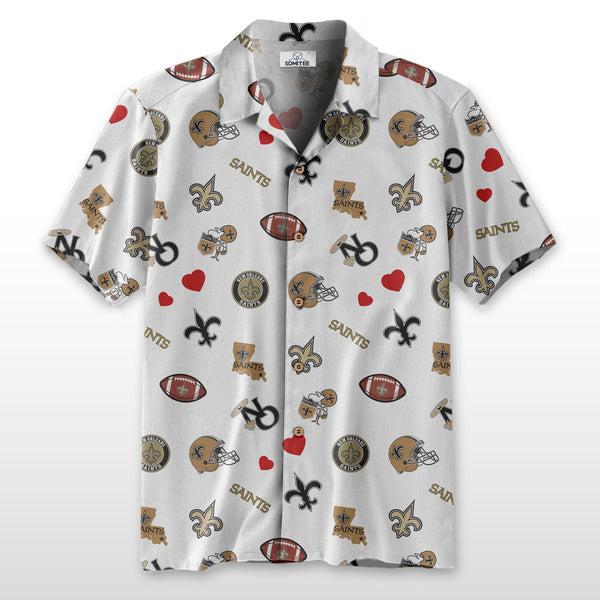 New Orleans Saints 2 (4) Personalized Hawaiian Button down shirt