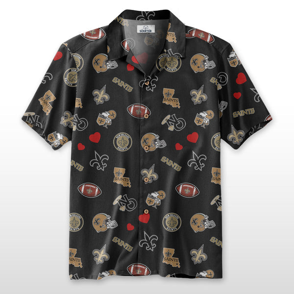 New Orleans Saints 2 (4) Personalized Hawaiian Button down shirt