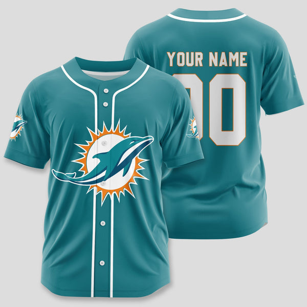Miami Dolphins Personalized Baseball Jersey 016